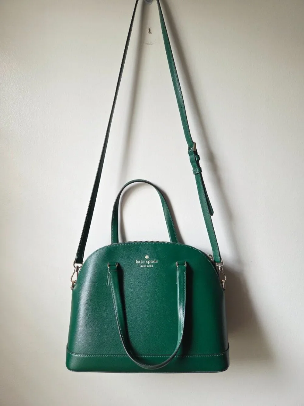 EUC LIKE NEW! KATE SPADE GREEN LEATHER SATCHEL MEDIUM